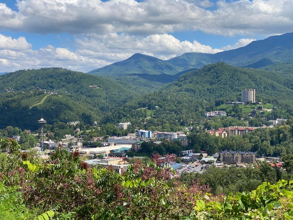 aerial view of Gatlinburg Tennessee