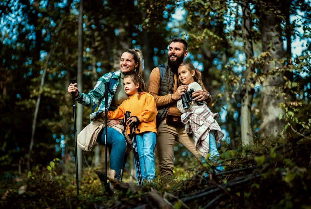 family hiking in the Great Smoky Mountains