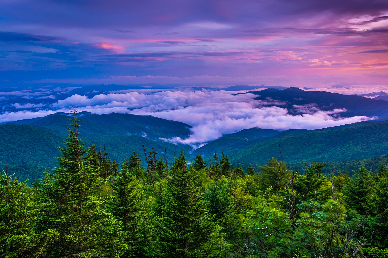 sunset in the Smoky Mountains