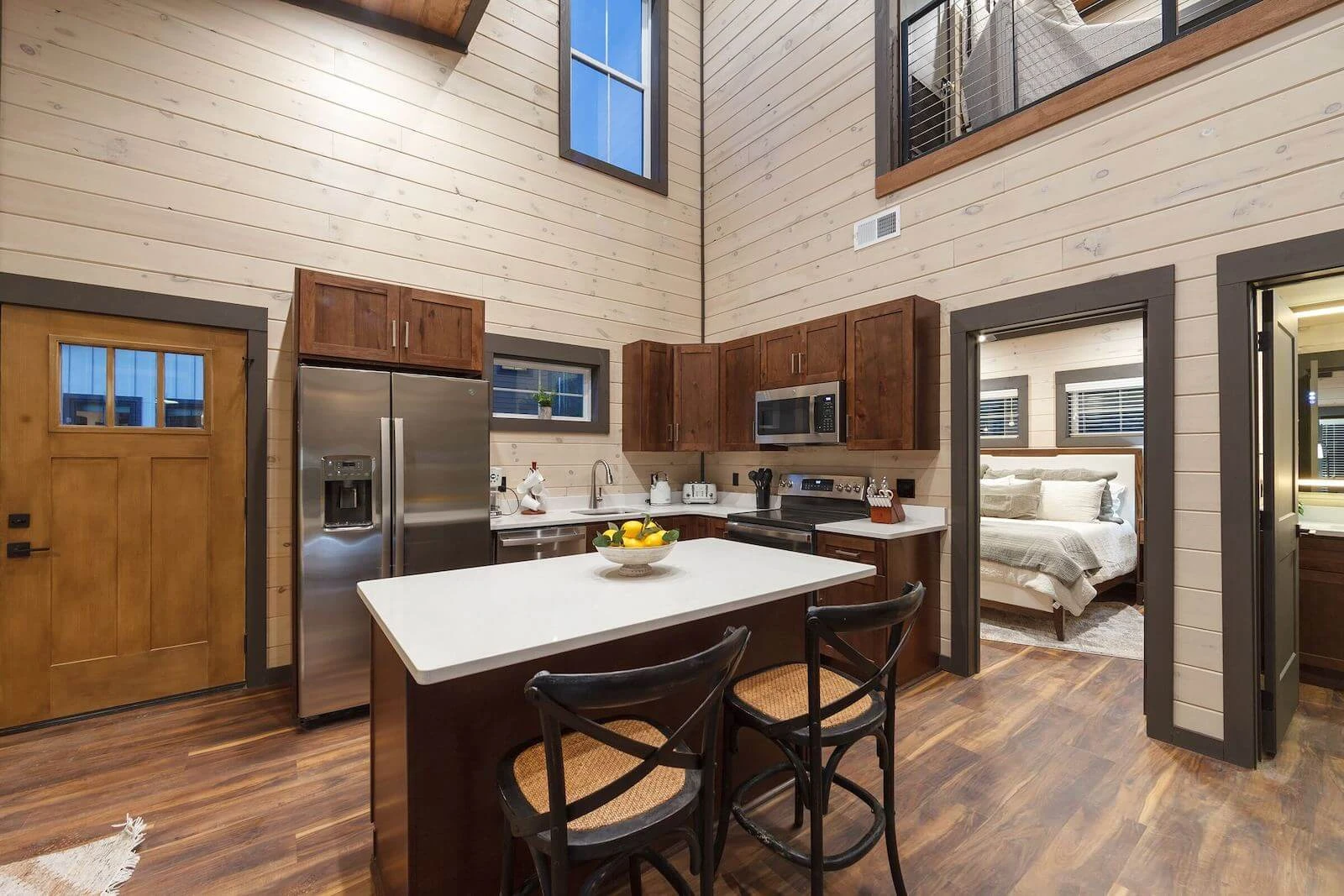 kitchen area inside Goose Gap cabin