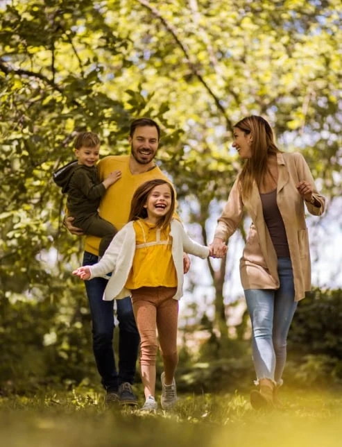 family walking